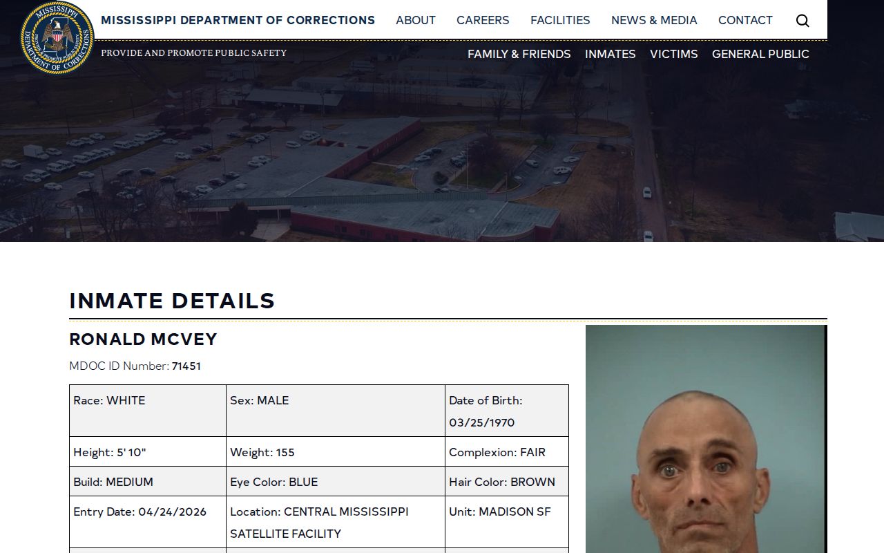 MDOC Tentative Release Date field used for Perry County state inmate records