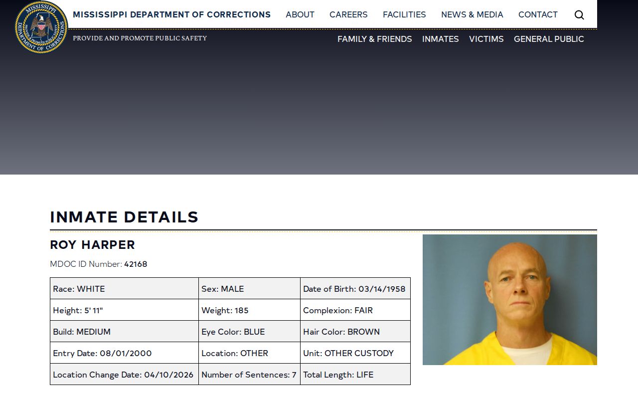 Blank MDOC Tentative Release Date example for Perry County release-date research