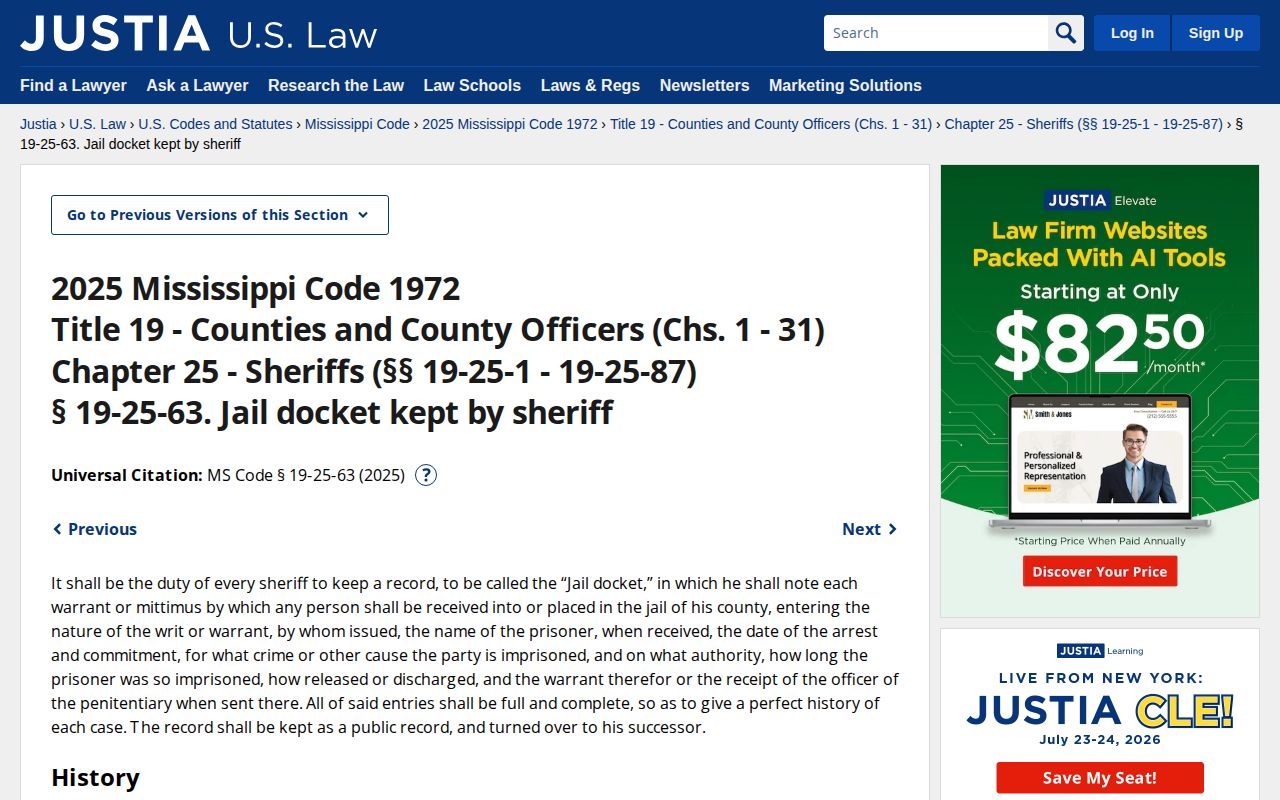 Mississippi jail docket fields for Perry County release records